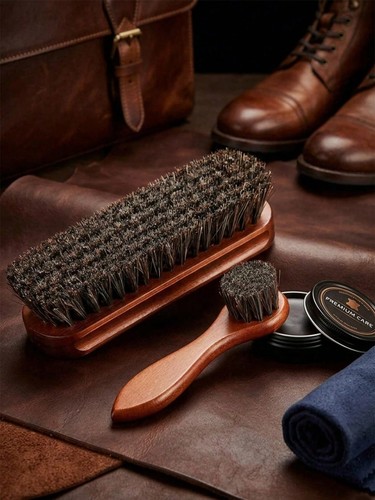 2xpiece horsehair shoe brush - shoe,