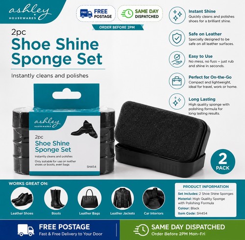 Shoe shine sponge set kit - sponge, x2