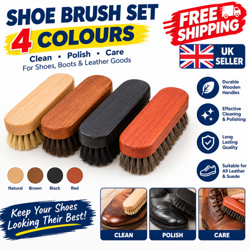 Shoe shine brush set leather - brush,