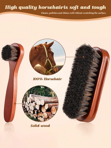 2pcs horsehair shoe brush - 2pcs,