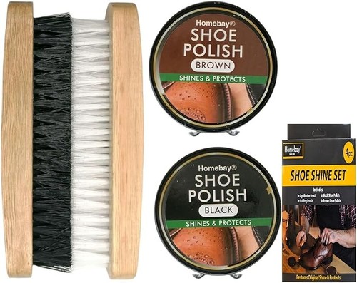 4pc shoe brush - 4pc, wax
