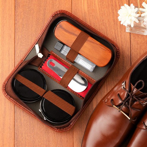 Leather shoe shine kit - leather,
