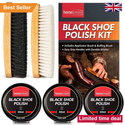 3pk black shoe polish kit - black, with