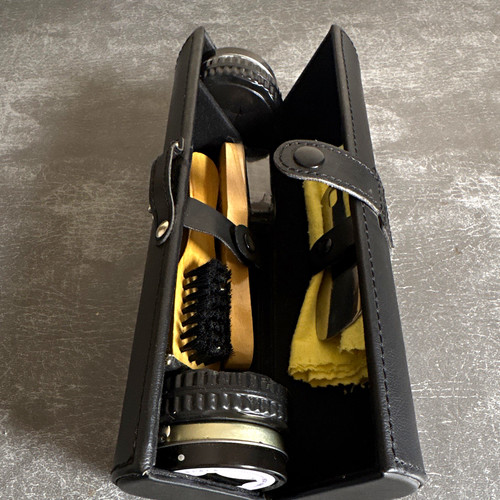 Black traditional shoe shine - shoe,