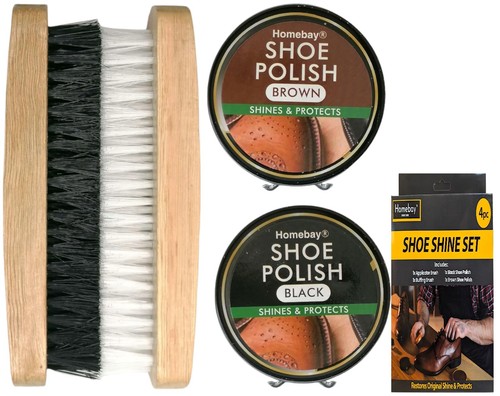 4pc shoe polish kit black - shoe,